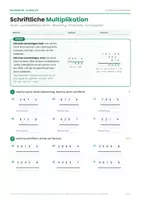Vorschau - Arbeitsblätter - Schriftliche Multiplikation mit Lösungen - Seite 1