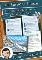 Vorschau - Arbeitsblätter - Die Sprungschanze – Lesespurgeschichte mit Rätselaufgaben (Klasse 3) - Deckblatt