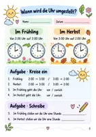 Vorschau - Stundenentwürfe - Zeitumstellung Klasse 2: Uhrzeiten üben - Arbeitsblätter mit Lösungen - Seite 2