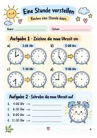 Vorschau - Stundenentwürfe - Zeitumstellung Klasse 2: Uhrzeiten üben - Arbeitsblätter mit Lösungen - Seite 3
