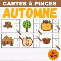 Aperçu - Apprentissages en autonomie - Cartes à Pinces Automne 1 à 10 | Pommes, Citrouilles - Page de couverture