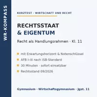 Vorschau - Arbeitsblätter - Kurztest Rechtsstaat & Eigentum Kl. 11 - Deckblatt