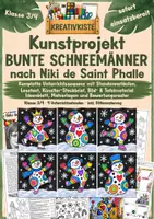 Vorschau - Stundenentwürfe - Bunte Schneemänner nach Niki de Saint Phalle - Kreativkiste | Kunstprojekt Winter | Klasse 3/4 - Deckblatt