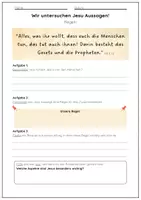 Vorschau - Arbeitsblätter - Jesu Aussagen - Regeln für ein gutes Zusammenleben (Gruppenarbeit) - Seite 1