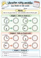 Vorschau - Stundenentwürfe - Zeitumstellung Klasse 3–4 – Sommerzeit & Winterzeit verstehen | Uhrzeiten, Zeitstrahl & Knobelaufgaben - Seite 3