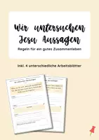 Vorschau - Arbeitsblätter - Jesu Aussagen - Regeln für ein gutes Zusammenleben (Gruppenarbeit) - Deckblatt