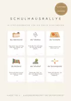 Vorschau - Arbeitsblätter - Schulhausrallye Grundschule: 16 Stationskarten mit Laufzettel und Wegweisern für die erste Schulwoche, Klasse 1 bis 4 - Deckblatt