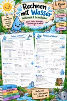 Vorschau - Arbeitsblätter - Rechnen mit Wasser | Zahlenraum bis 1.000.000, Sachaufgaben & Knobeln - Deckblatt