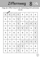 Vorschau - Arbeitsblätter - Ziffernwege durchs Labyrinth Ziffer 8 - Seite 2
