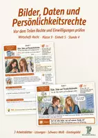 Vorschau - Stundenentwürfe - Bilder, Daten und Persönlichkeitsrechte | Wirtschaft-Recht Klasse 9 - Deckblatt