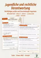 Vorschau - Unterrichtsreihen - Jugendliche und rechtliche Verantwortung | Lernkontrolle 30 Punkte | Wirtschaft-Recht Klasse 9 - Deckblatt