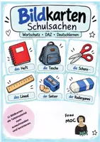 Vorschau - Bildkarten - Schulsachen Bildkarten - DAZ - Tafelmaterial A0 - Deckblatt