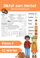 Vorschau - Arbeitsblätter - Diktat zum Herbst - Erarbeitung, Übungen, Schleichdiktat - Deckblatt