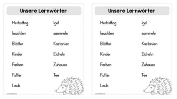 Vorschau - Arbeitsblätter - Diktat zum Herbst - Erarbeitung, Übungen, Schleichdiktat - Seite 1