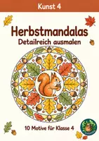 Vorschau - Mal- und Bastelvorlagen - Herbstmandalas Klasse 4 detailreiche Ausmalbilder - Deckblatt