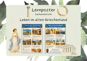 Vorschau - Mal- und Bastelvorlagen - HSU - Lernposter "Leben im alten Griechenland" - Deckblatt