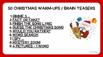 Vorschau - Präsentationen/Tafelbilder - 50 Christmas Warm-ups & Brain Teasers – Interaktiver Adventskalender (PDF / Smartboard) - Seite 1