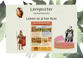 Vorschau - Mal- und Bastelvorlagen - HSU - Lernposter "Leben im alten Rom" - Deckblatt