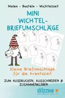 Vorschau - Mal- und Bastelvorlagen - Mini Wichtelbriefumschlag Skizzme - Deckblatt