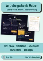 Vorschau - Arbeitsblätter - Vertretungsstunde Mathe Klasse 5–7 – Zahlen zum Staunen | ohne Vorbereitung, 45 Minuten | interaktive Tafel-Show + Arbeitsblätter - Deckblatt