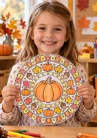 Vorschau - Mal- und Bastelvorlagen - Herbstmandalas Klasse 1-2 mit Herbstmotiven | 16 Herbst Ausmalbilder & Ausmalvorlagen für Kita, Vorschule & Grundschule - Seite 1