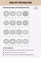 Vorschau - Mal- und Bastelvorlagen - Herbstmandalas Klasse 1-2 mit Herbstmotiven | 16 Herbst Ausmalbilder & Ausmalvorlagen für Kita, Vorschule & Grundschule - Seite 2