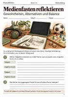 Vorschau - Arbeitsblätter - Medienfasten Reflexion Arbeitsheft Klasse 5–6 - Deckblatt