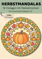 Vorschau - Mal- und Bastelvorlagen - Herbstmandalas Klasse 1-2 mit Herbstmotiven | 16 Herbst Ausmalbilder & Ausmalvorlagen für Kita, Vorschule & Grundschule - Deckblatt
