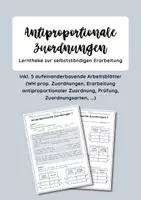 Vorschau - Arbeitsblätter - Lerntheke Antiproportionale Zuordnungen - Deckblatt