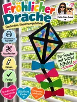 Vorschau - Mal- und Bastelvorlagen - Bastelvorlage Drache Kunst Deko Fensterbild - Deckblatt
