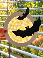 Vorschau - Mal- und Bastelvorlagen - Bastelvorlage Fledermäuse Kunst Herbst Halloween Deko Fensterbild - Seite 1