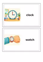 Vorschau - Poster - Time and Calendar – 30 englische Bild-Wortkarten zu Uhrzeit, Wochentagen und Monaten - Seite 1