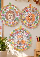 Vorschau - Mal- und Bastelvorlagen - Herbstmandalas Klasse 1-2 mit Waldtieren | 16 Herbst Ausmalbilder & Ausmalvorlagen für Kita, Vorschule & Grundschule - Seite 1