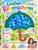 Vorschau - Mal- und Bastelvorlagen - Großer Regenschirm Herbst Klassenraumdeko Fensterbild Kunst - Deckblatt