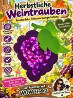 Vorschau - Mal- und Bastelvorlagen - Bastelvorlage Weintraube Deko Fensterbild Kunst - Deckblatt