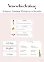Vorschau - Präsentationen/Tafelbilder - Personenbeschreibung (Tafelmaterial & Fahrplan) - Deckblatt