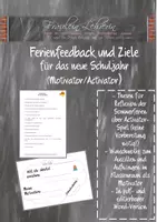 Vorschau - Arbeitsblätter - Einstieg ins neue Schuljahr! Feedback zu den Sommerferien und Motivation (Ziele, Wünsche...)! - Deckblatt