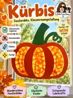 Vorschau - Mal- und Bastelvorlagen - Kürbis Herbst Klassenraumdeko Fensterbild Kunst - Deckblatt