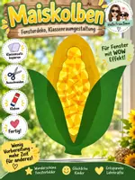 Vorschau - Mal- und Bastelvorlagen - Maiskolben Herbst Basteln Klassenraumdeko Fensterbild Kunst - Deckblatt