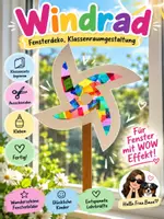 Vorschau - Mal- und Bastelvorlagen - Windrad Basteln Klassenraumdeko Fensterbild Kunst - Deckblatt