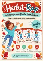 Vorschau - Bildkarten - Herbstlied mit Bewegung – Herbst-Rap als Bewegungspause für die Grundschule | Hörversion & Bewegungskarten | Klasse 1–4 | Freebie - Deckblatt