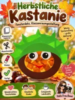 Vorschau - Mal- und Bastelvorlagen - Bastelvorlage Kastanie Herbst Fensterbild Deko Kunst - Deckblatt