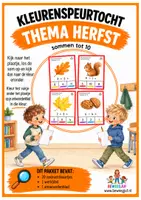 Voorbeeld - Kleurenspeurtocht sommen tot 10 thema herfst - Voorblad