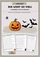 Vorschau - Arbeitsblätter - Ein Wort zu viel: Halloween-Special - Leseverständnis/Lesetraining - Deckblatt