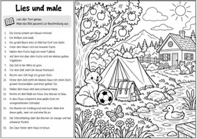 Vorschau - Spiele - Lies und male: Fördung des Leseverständnisses - Seite 1