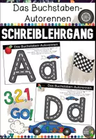 Vorschau - Stationenlernen - Das Buchstaben-Autorennen - Schreiblehrgang in Druckschrift - Deckblatt