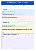 Vorschau - Arbeitsblätter - Probearbeit: Zahlen-- Teiler-Vielfache-Primfaktoren-ggT-kgV - Deckblatt