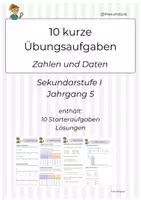 Vorschau - Arbeitsblätter - Zahlen und Daten – 10 Mini-Übungen | Mathematik Klasse 5 - Deckblatt