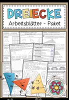 Vorschau - Arbeitsblätter - Dreiecke Geometrie – Dreiecksarten, Winkel, Seiten, Umfang und Flächeninhalt | Arbeitsblatt, Aufgaben und Materialpaket 5.–6. Klasse - Deckblatt