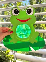 Vorschau - Mal- und Bastelvorlagen - Großer Frosch Fensterbild Kunst Basteln - Seite 1